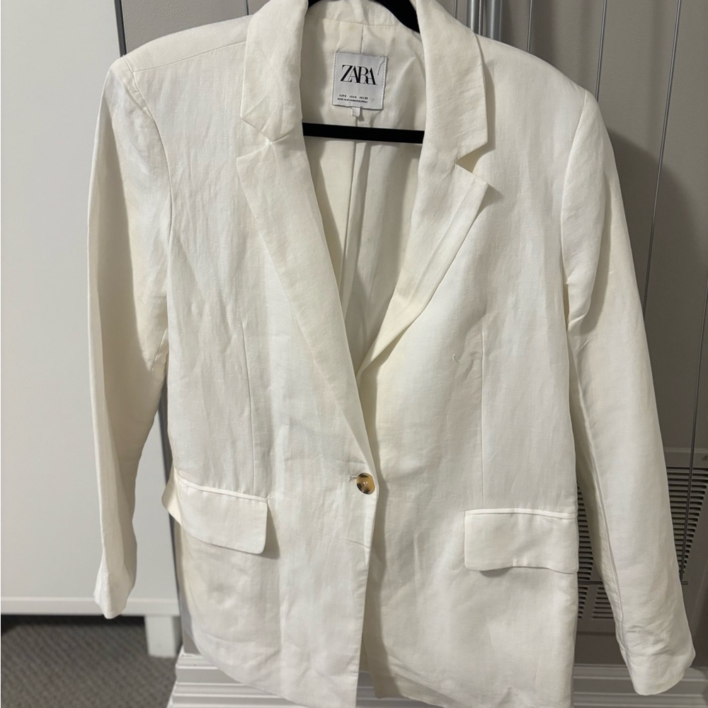 Zara white Blazer Lightweight